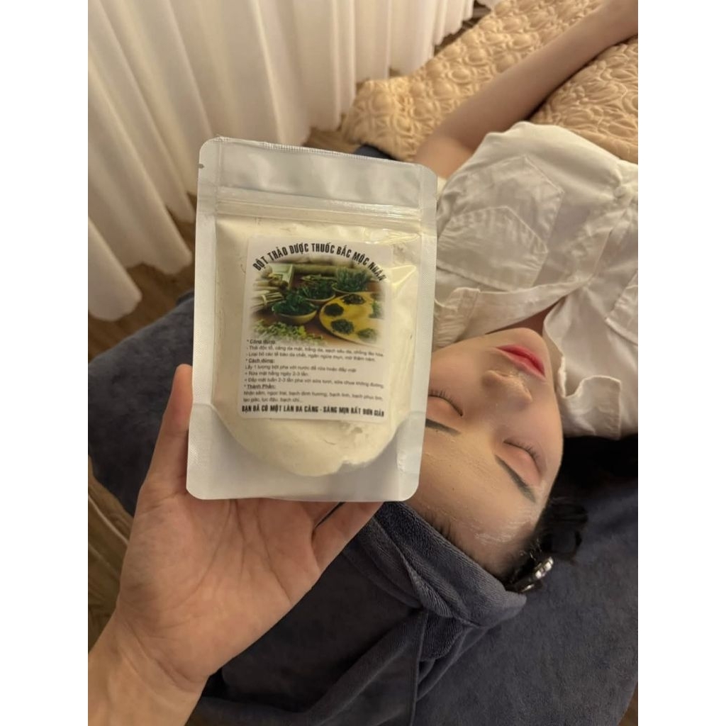 Bột Đắp Mặt Và Rửa Mặt Thảo Dược Phục Hồi Da Giảm Mụn Mờ Thâm Trắng Da VTMSpa Mộc Nhân