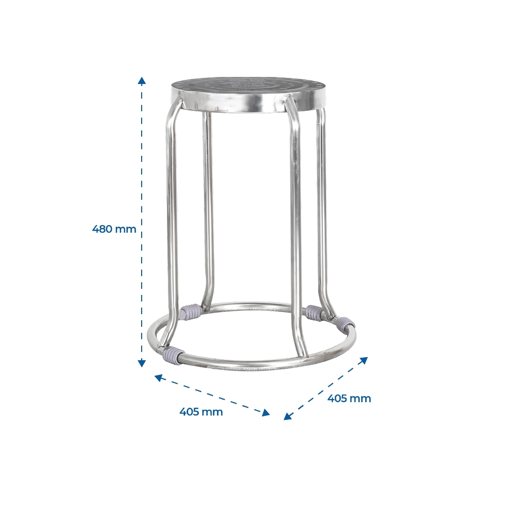 [FREESHIP] Ghế inox đôn Super QUI PHÚC combo 10 ghế, Inox cao cấp, sáng bóng chịu lực 120kg, xếp chồng tiện lợi