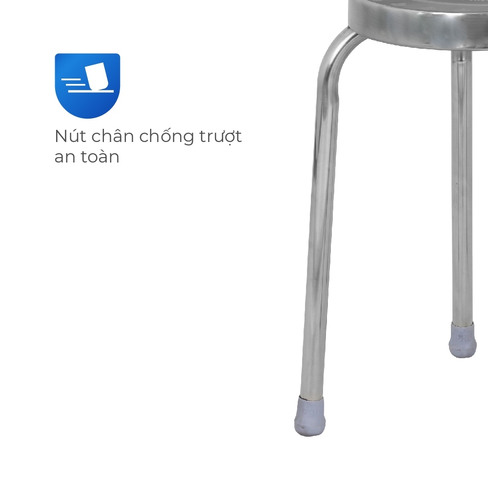[FREESHIP] Ghế inox đẩu Super QUI PHÚC combo 10 ghế, inox sáng bóng, chịu lực 120kg, chân ghế chống trượt chắc chắn
