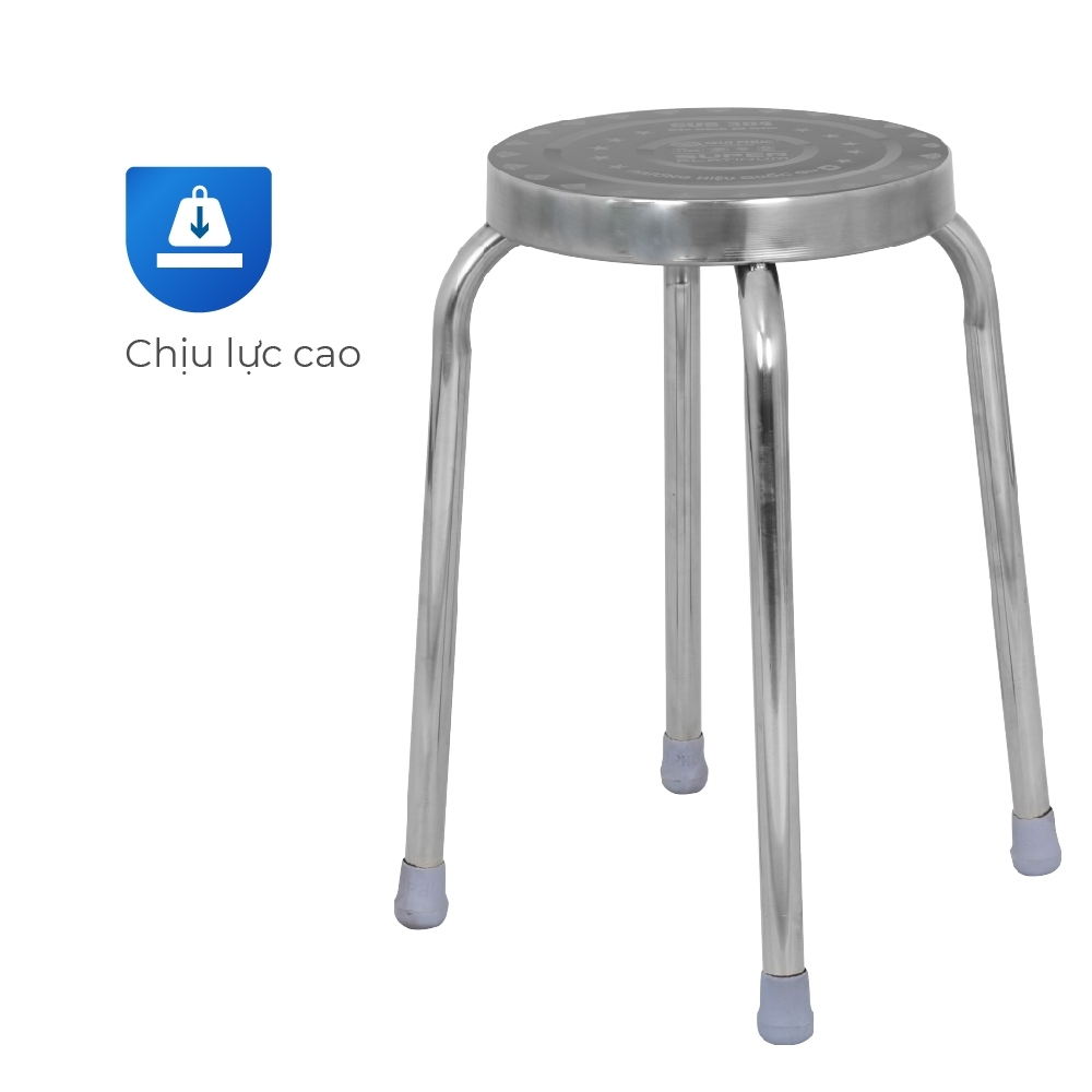[FREESHIP] Ghế inox đẩu Super QUI PHÚC combo 10 ghế, inox sáng bóng, chịu lực 120kg, chân ghế chống trượt chắc chắn