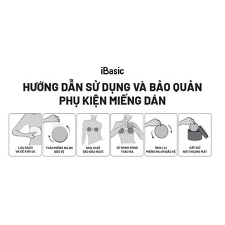 Miếng dán ngực silicone iBasic dính chắc có tai nâng đỡ vòng 1 sử dụng nhiều lần PK091-1
