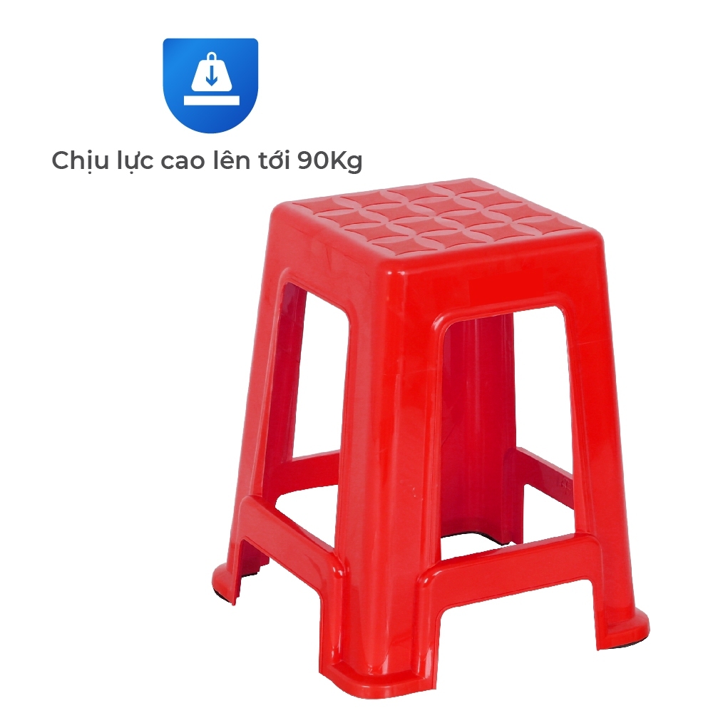 [FREESHIP] Ghế nhựa cao Super QUI PHÚC, combo 10 ghế, chân chống trượt, ngồi chịu lực 90kg, chống kẹt khi xếp chồng