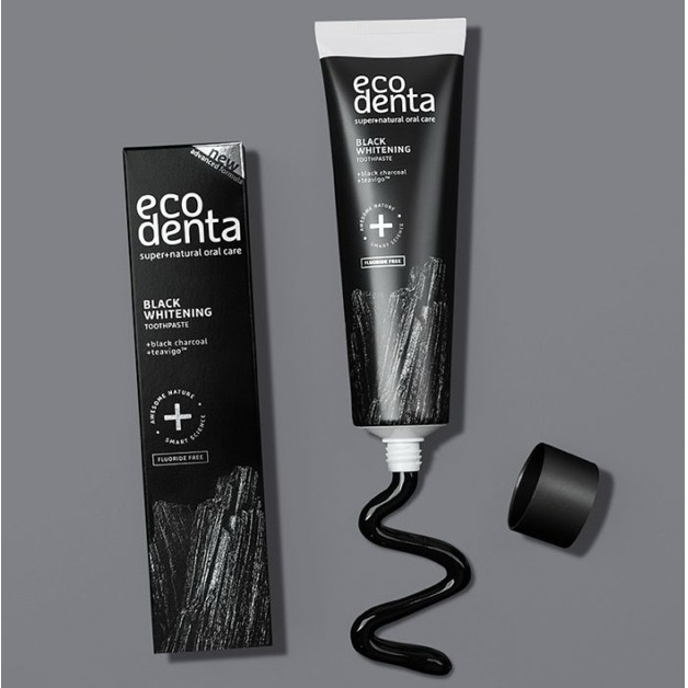 98% tự nhiên - 1 type du lịch 10ml Kem đánh răng chăm sóc nướu + trắng răng Ecodenta than tre Black – Mini 10ml tiện lợi