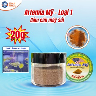 Cám Artemia Mỹ Khô Mặn (cần máy sủi) - Thức ăn khô cho cá mới đẻ ăn nhanh lớn (20g/Hũ)