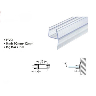 250cm Thanh Nẹp (Ron) Gioăng nhựa / chắn nước, chắn bụi, chặn hơi máy lạnh, chống va đập dùng cho kính 10mm-12mm