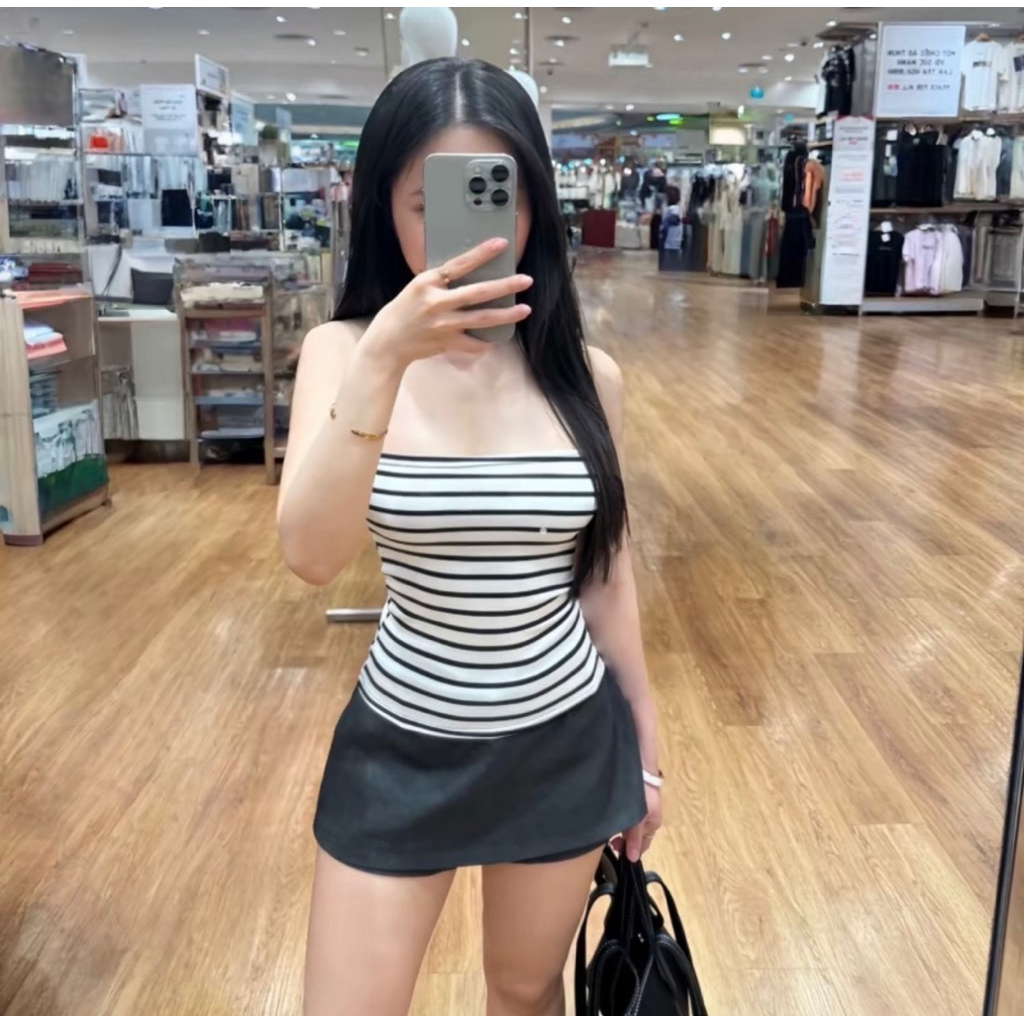 | LYN WEAR | (HOẢ TỐC) Áo Ống Sọc Nữ Co Giãn, Áo Ống Không Dây Ôm Body, Áo Quây Sọc Thời Trang