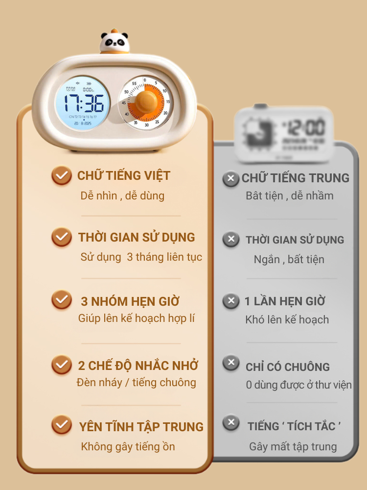 Đồng hồ đếm ngược DODUPO hẹn giờ học tập, bấm giờ thông minh, quản lý thời gian cho trẻ em