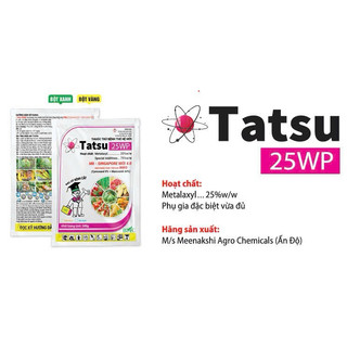 500gr Metalaxyl vàng TATSU 25WP trừ thán thư, vàng lá, phấn trắng, héo xanh, thối trái, lưu dẫn 2 chiều, mát cây