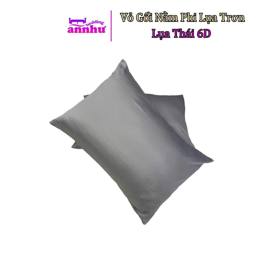 Vỏ Gối Nằm Phi Lụa Trơn, Lụa Thái 6D Cao Cấp Ngẫu Nhiên An Như Bedding