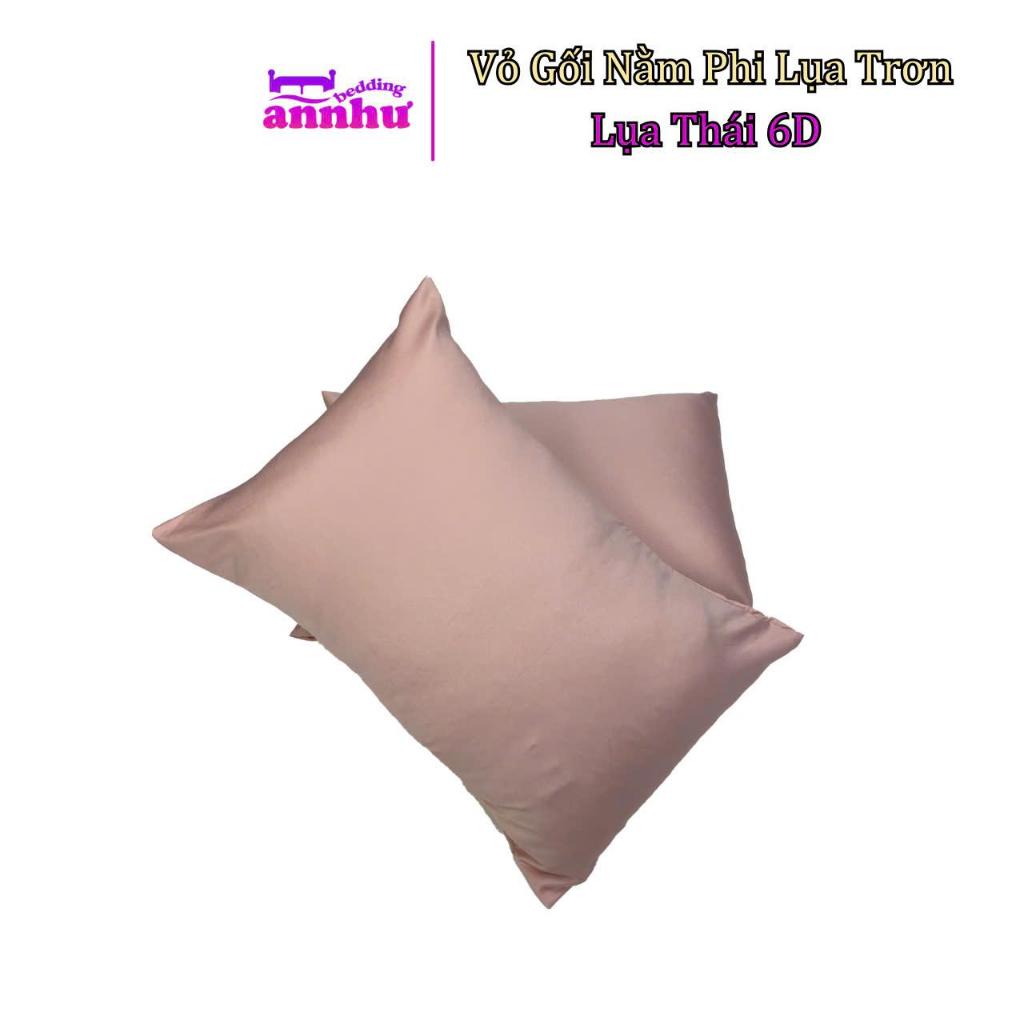 Vỏ Gối Nằm Phi Lụa Trơn, Lụa Thái 6D Cao Cấp Ngẫu Nhiên An Như Bedding