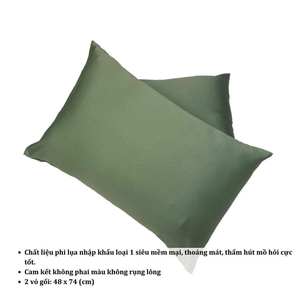 Vỏ Gối Nằm Phi Lụa Trơn, Lụa Thái 6D Cao Cấp Ngẫu Nhiên An Như Bedding