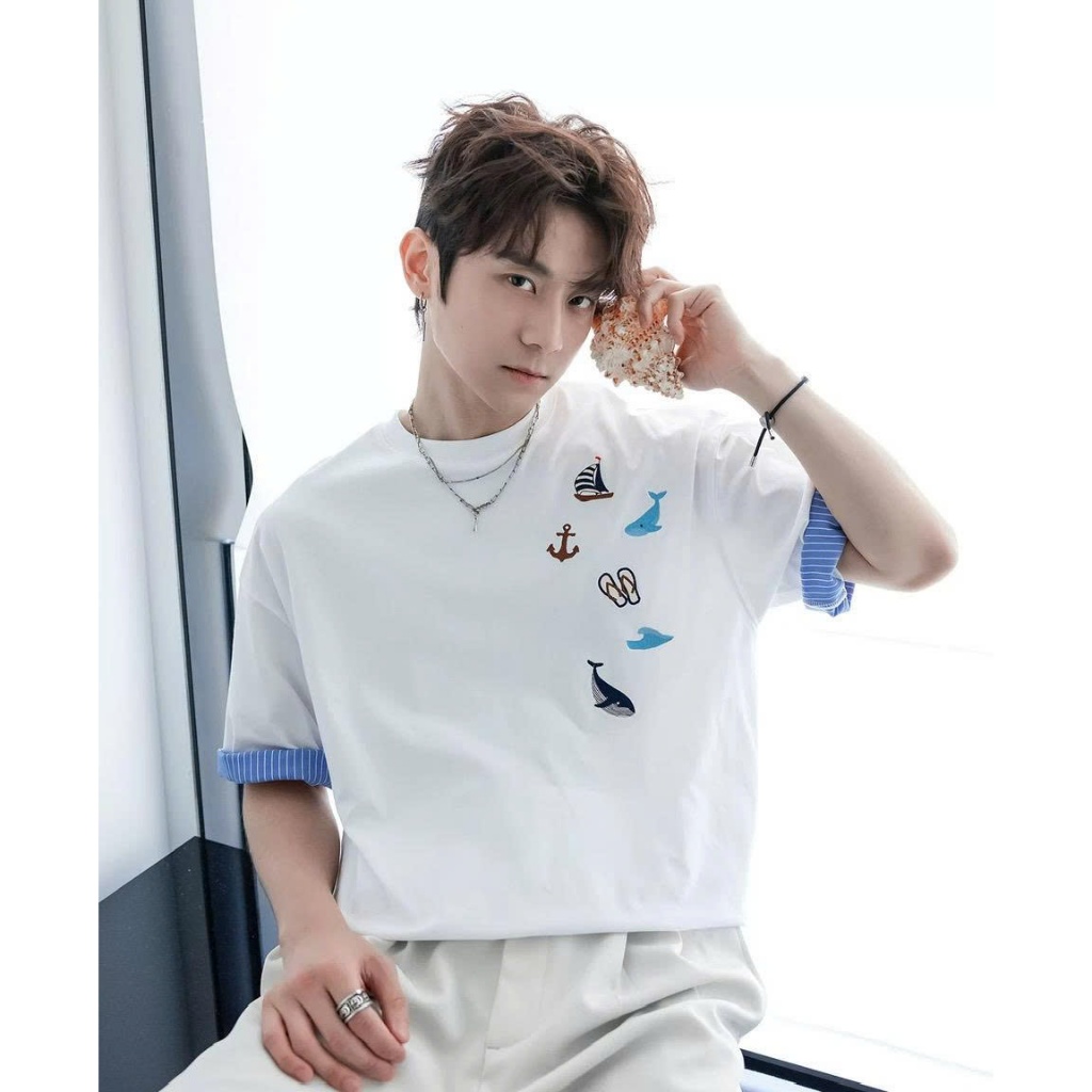 Áo thun Stee Cổ tròn SAILOR SEA Localbrand ICVCVNI Unisex Cotton