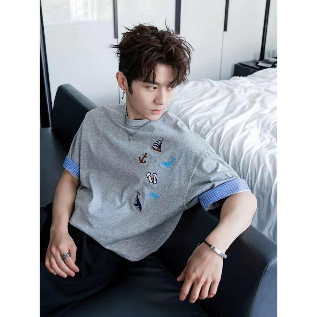 Áo thun Stee Cổ tròn SAILOR SEA Localbrand ICVCVNI Unisex Cotton