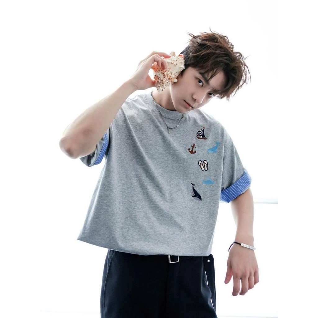 Áo thun Stee Cổ tròn SAILOR SEA Localbrand ICVCVNI Unisex Cotton
