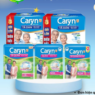 [Combo 2 bịch] Tã dán Caryn size M 40 miếng và L 40 miếng cho người già/ người ốm/ người lớn hạn chế khả năng vận động