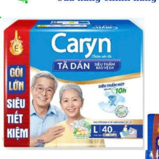[Combo 2 bịch] Tã dán Caryn size M 40 miếng và L 40 miếng cho người già/ người ốm/ người lớn hạn chế khả năng vận động