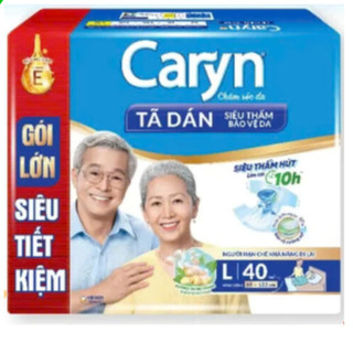 [Combo 2 bịch] Tã dán Caryn size M 40 miếng và L 40 miếng cho người già/ người ốm/ người lớn hạn chế khả năng vận động