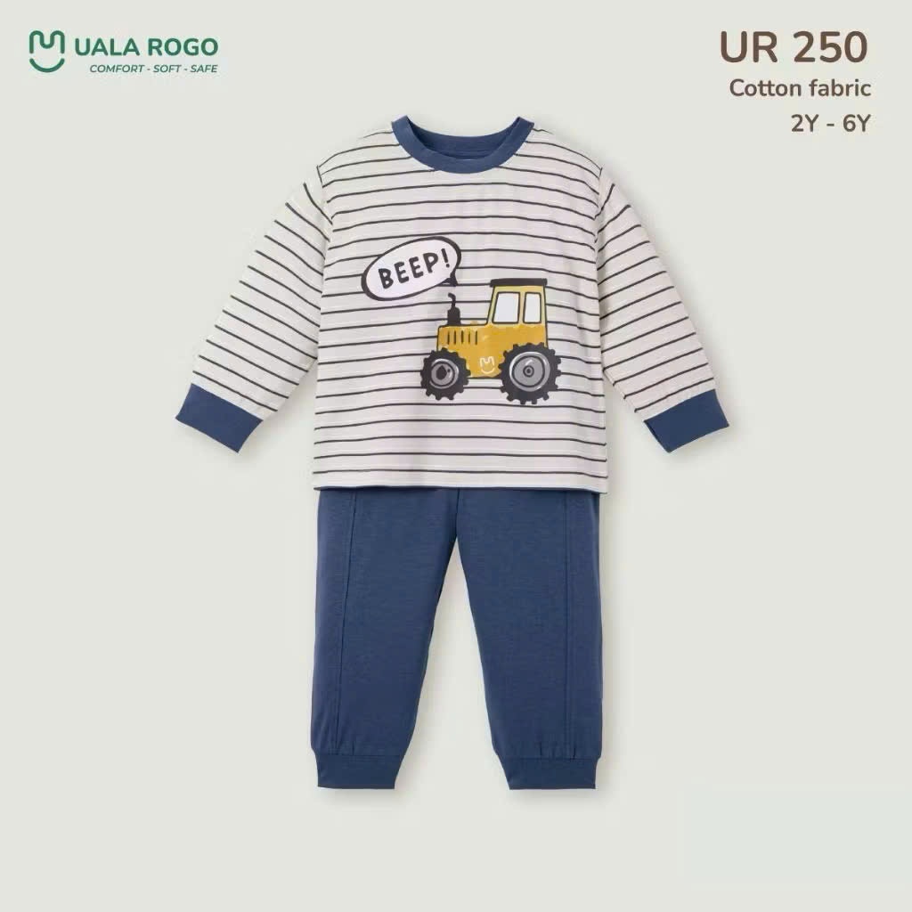 (12-27kg, 2-6Y) Bộ Dài Tay Bo Gấu Cách Điệu Uala UR3892 UR3891 UR3890 UR251 UR250 UR259