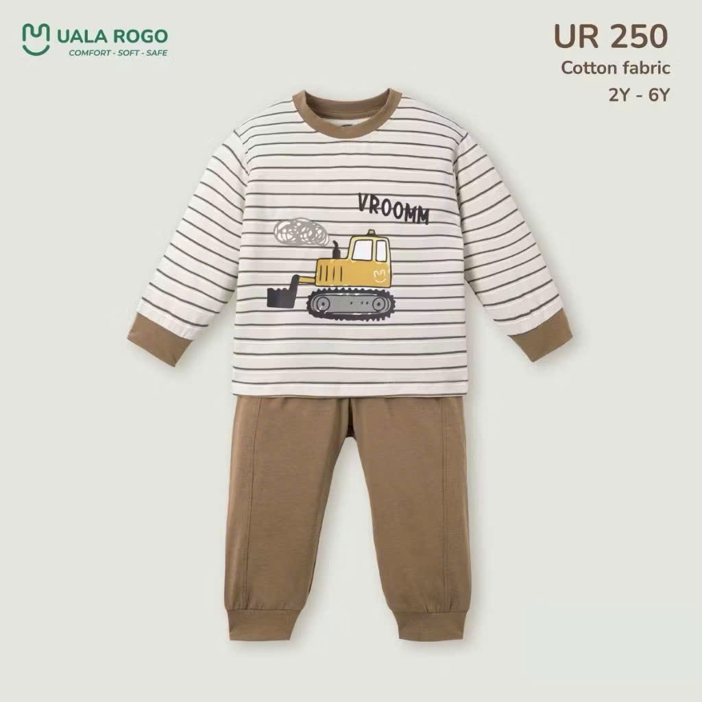 (12-27kg, 2-6Y) Bộ Dài Tay Bo Gấu Cách Điệu Uala UR3892 UR3891 UR3890 UR251 UR250 UR259