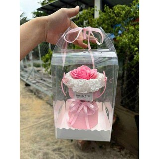 Túi hộp meka để giấy, chuyên cắm hoa hoặc đựng vừa cốt trụ mini SIZE 14*18cm Túi Hộp Mica Đựng Quà Tặng ANGIHOME