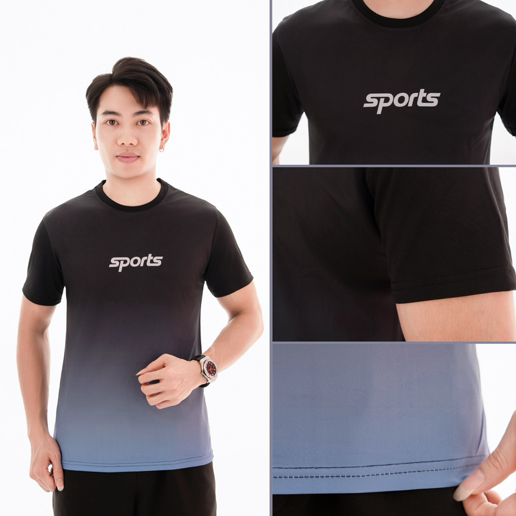 Áo thun thể thao in Sports chất liệu poly mềm mịn co giãn 4 chiều thoáng mát
