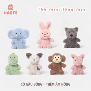 Gấu Thú Bông Mini Animal Động Vật Thú Tiny Lông Xù Siêu Mềm Mịn Dễ Thương Thỏ Heo Voi Khỉ Sói Khủng Long Cún Puppy Chó