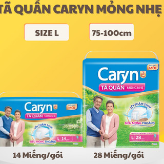 Tã Bỉm Quần Người Già CARYN Mỏng Nhẹ Chống Tràn Dành Cho Người Có Thể Đi Lại size M32/L28/XL26