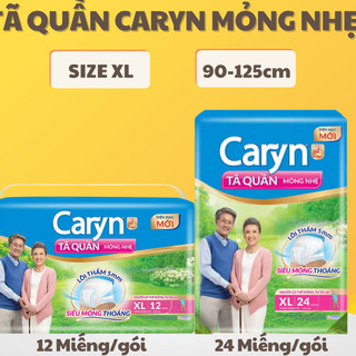 Tã Bỉm Quần Người Già CARYN Mỏng Nhẹ Chống Tràn Dành Cho Người Có Thể Đi Lại size M32/L28/XL26