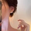 Bông Tai Đinh tán Ngọc Trai Tình Yêu Thời Trang Nữ, Bạc S925 phong cách Hàn Quốc KT32