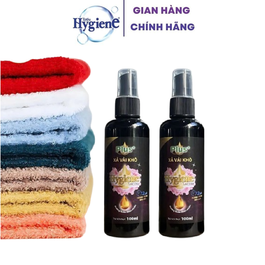 Combo 2 Nước xả vải khô Hygiene Sacom Plus+ dung tích 100ml dạng chai xịt