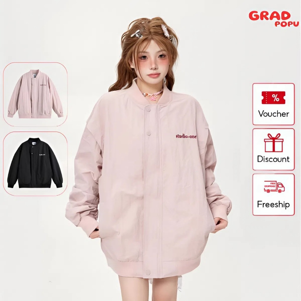 Áo khoác retro nam nữ GRADPOPU ve cổ phong cách Mỹ Nhật thời trang chống mài mòn mùa thu đông PAK89