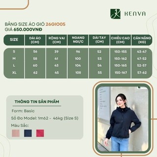 26GI005.Áo khoác gió Kenva cao cấp dáng ngắn áo gió giấu mũ 26GI005
