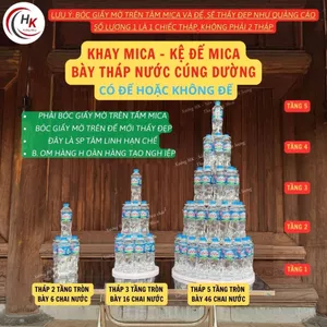 Khay Mica Bày Tháp Nước 2, 3, 5, 7 Tầng - Tấm Mica Xếp Nước - Tháp Nước Cúng Dường Thắp Hương Phật
