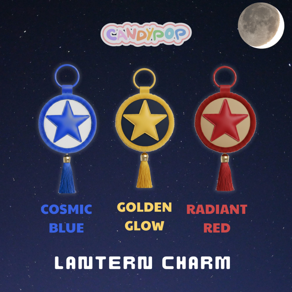 Lantern Charm - Charm Móc Khoá Thời Trang Đeo Túi hình Đèn Ông Sao Chất Liệu Vải Lông Gấu và Da PU - BST Trung Thu
