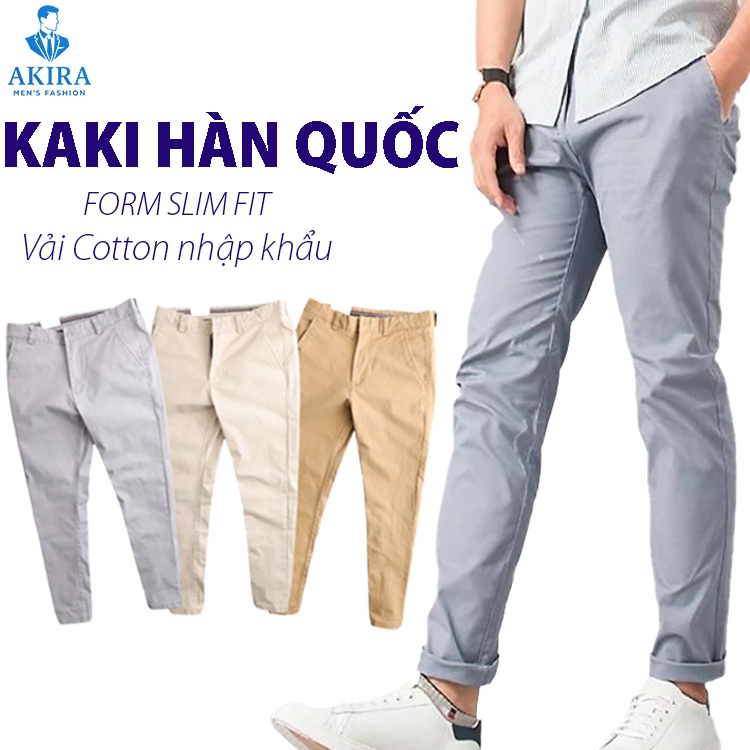 Quần Kaki Nam Kaki Hàn Quốc Form Slimfit Lưng Thun Vừa Vặn Thoải Mái