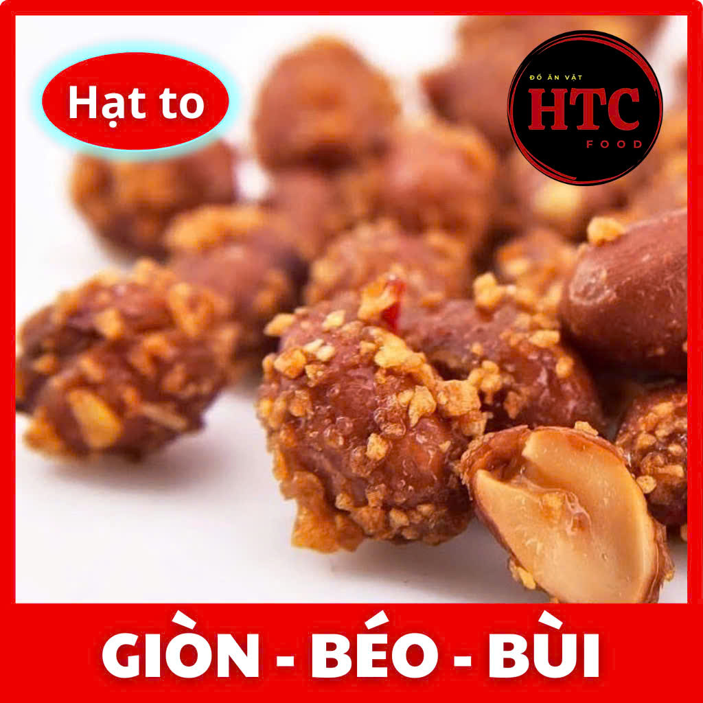 Đậu phộng rang tỏi ớt đặc biệt nhà làm hạt to giòn đều, đậm vị, đồ ăn vặt truyền thống từ HTC Food