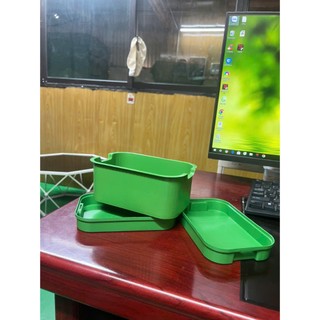 Combo 2 Khay Làm Giá Có Nắp Đậy, Khay Thủy Sinh, Dụng Cụ Trồng Rau Mầm Không Dùng Đất,Không Hoá Chất