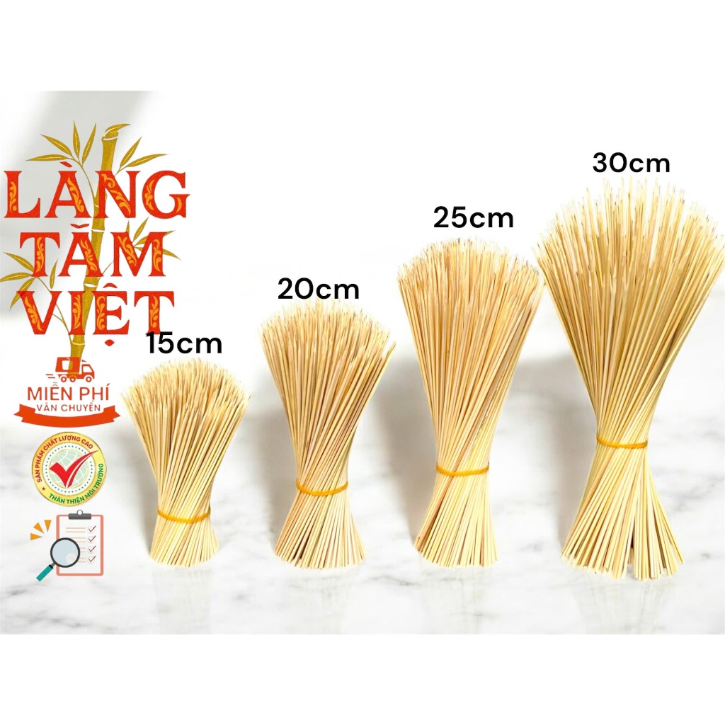 (500g)Que xiên tre nướng thịt 15cm-17cm-20cm-28cm-29cm-30cm - xiên lốc ...