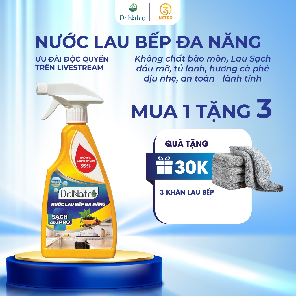 Tẩy dầu mỡ lau bếp vệ sinh tủ lạnh diệt khuẩn khử mùi hương cà phê dịu nhẹ chai 500ml không hóa chất