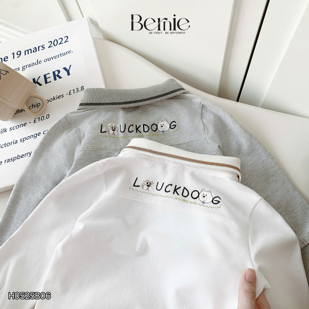 Bộ polo dài tay Luckdog bé trai, bộ thu đông cho bé đi học đi chơi Bernie H0525B06