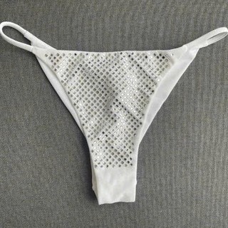 (Size L) Quần bơi nữ,quần bikini dáng tam giác đính đá vải 2 lớp hàng VNXK