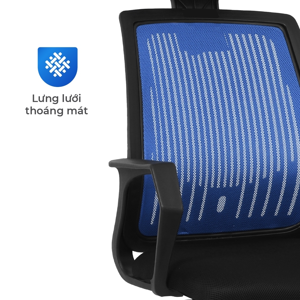 [FREESHIP] Ghế văn phòng Deli Roma QUI PHÚC, nâng hạ thoải mái, xoay 360 độ, linh hoạt, chắc chắn, tiện lợi