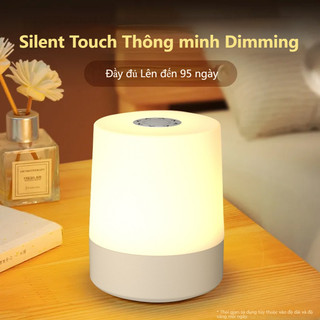 Đèn Phòng Ngủ Led Tiết Kiệm Điện - Bàn Đèn Cảm Ứng 3 Màu Sạc Lại Cho Học Và Ngủ