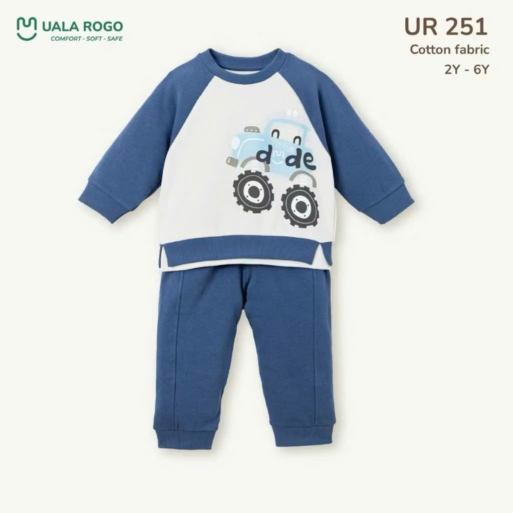 (12-27kg, 2-6Y) Bộ Dài Tay Bo Gấu Cách Điệu Uala UR3892 UR3891 UR3890 UR251 UR250 UR259
