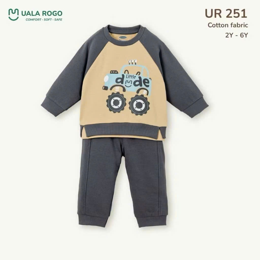 (12-27kg, 2-6Y) Bộ Dài Tay Bo Gấu Cách Điệu Uala UR3892 UR3891 UR3890 UR251 UR250 UR259