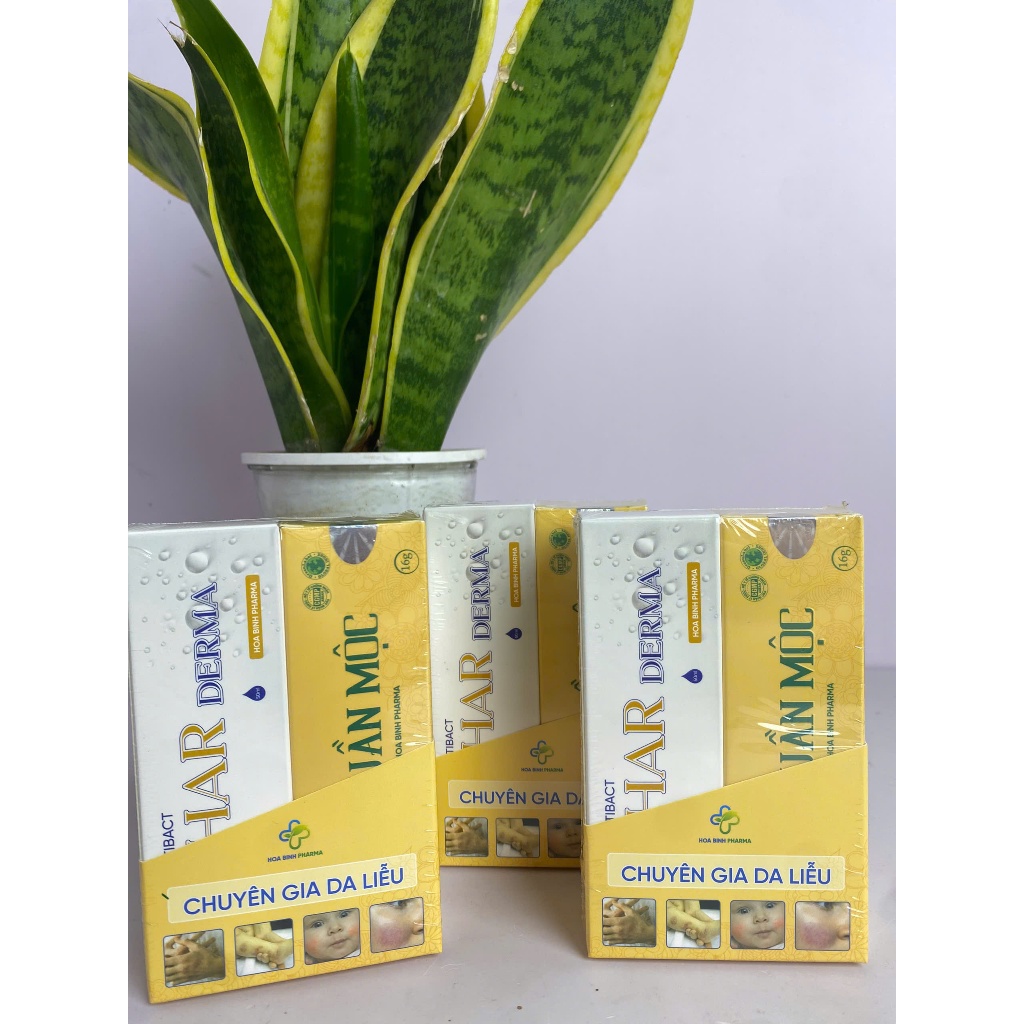 COMBO Thuần mộc 16g, xịt kháng khuẩn Phar Derma, hỗ trợ hăm da, chàm sữa, viêm nang lông, mụn viêm