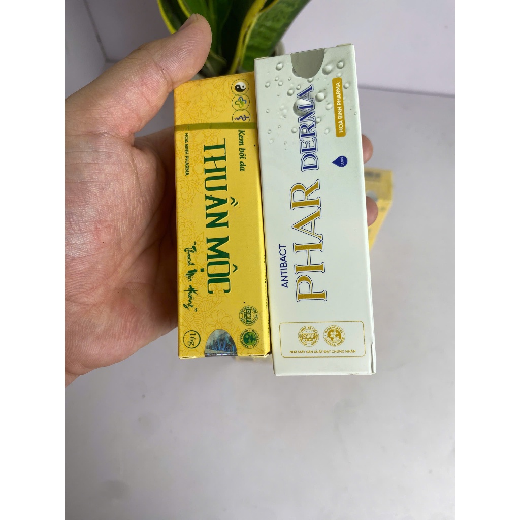 COMBO Thuần mộc 16g, xịt kháng khuẩn Phar Derma, hỗ trợ hăm da, chàm sữa, viêm nang lông, mụn viêm