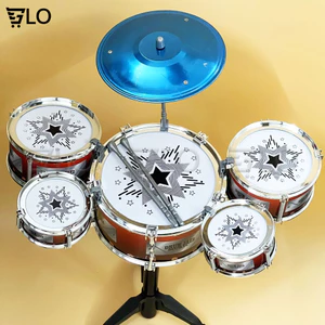 Bộ Trống Sôi Động Loại LỚN Cho Bé Yêu, bộ 5 trống jazz drum cho bé vui chơi, Đồ Chơi Âm Nhạc Cho Bé