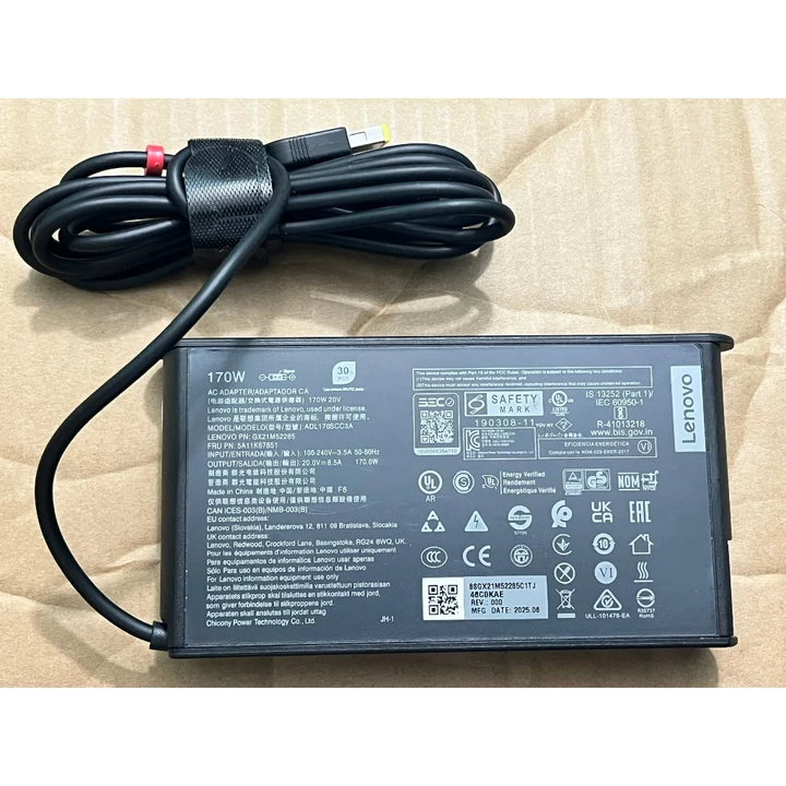 Bán sạc Laptop Lenovo gaming 170W ( 20V 8.5A ) Ovan DATE 2025 Hàng cũ , zin Theo máy , chính Hãng