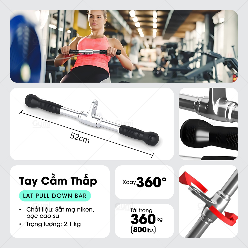 Tay Cầm Kéo Cáp Tập Gym Nhiều Loại Đa Chức Năng - TayCamKeoCap